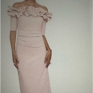 Xscape Pink Long Length Dress Size 4